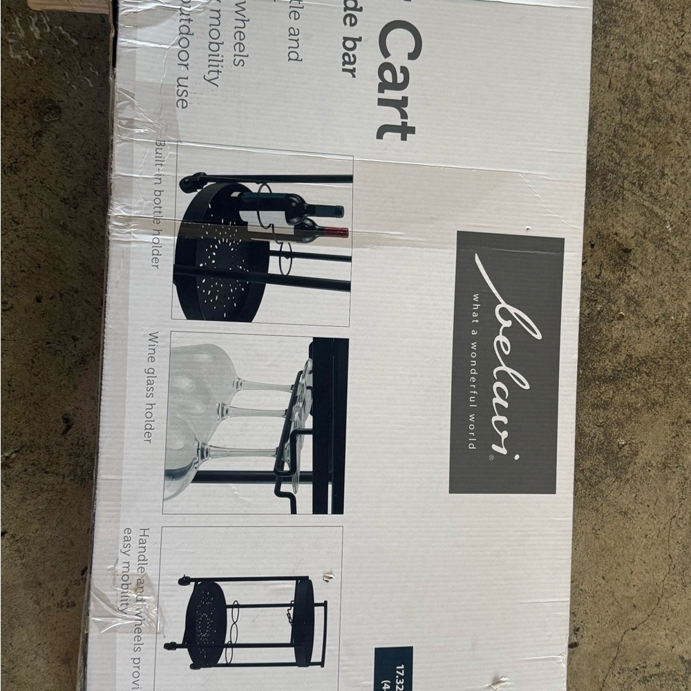 Belcasa Black Metal Wine Cart